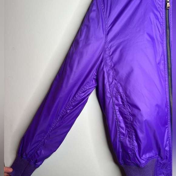 FACONNABLE Women's Size Medium Purple Jacket Lined Pattern Zip Up Button - Picture 5 of 14